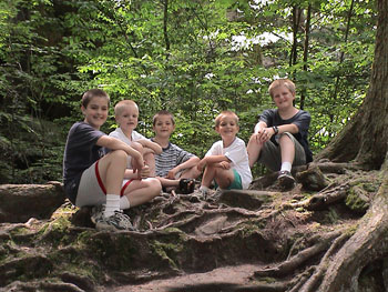 The boys along the trail at Old Man's Cave